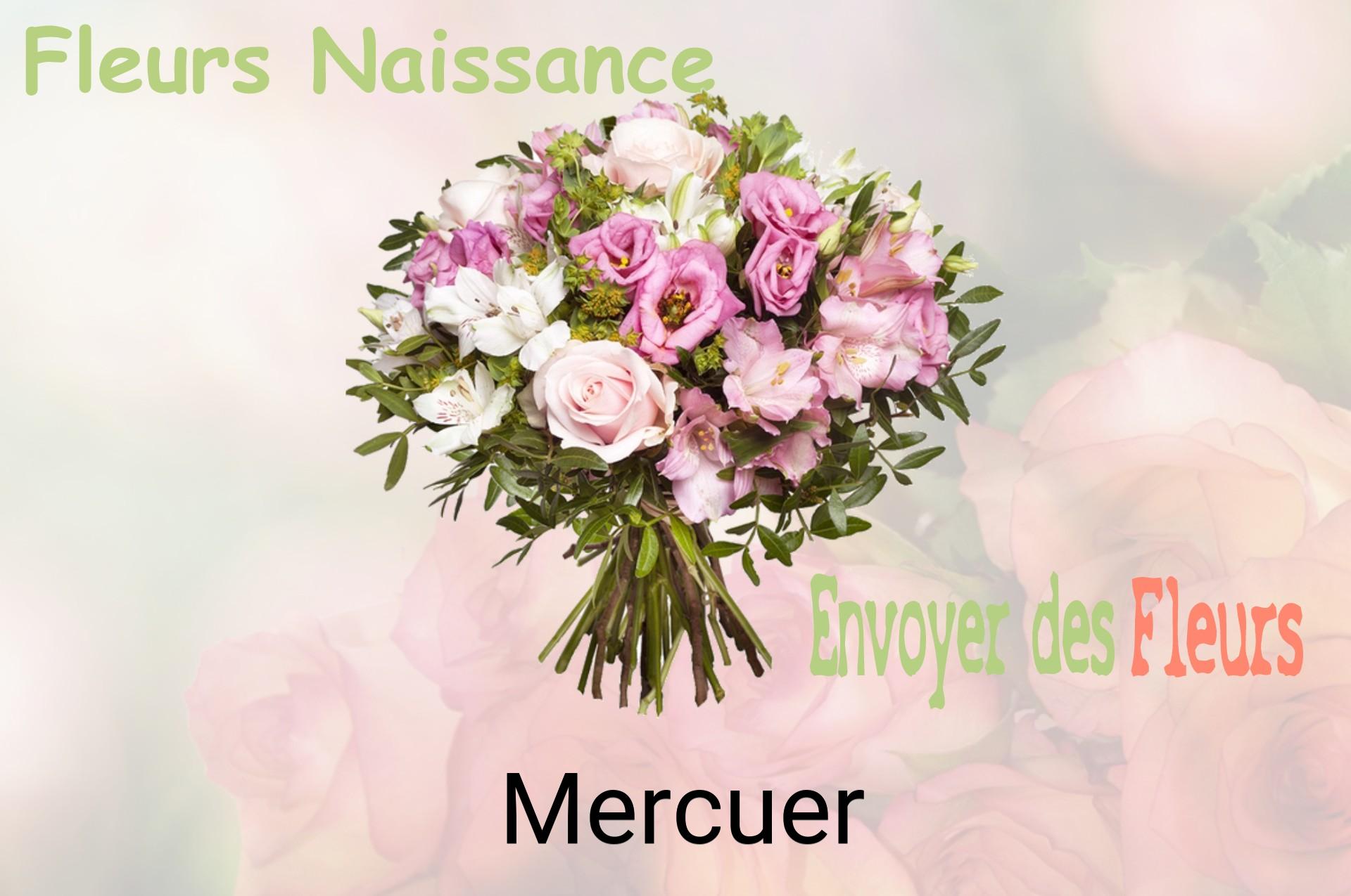 Bouquet de fleurs de naissance livré à Mercuer